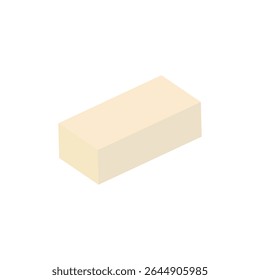 Margarine block illustration.Transparent background material.Seasoning series.