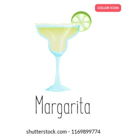 Margarita alcohol cocktail color flat icon