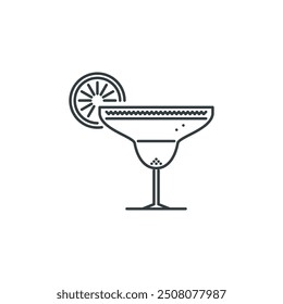 Margarita, bar, club, party, alcohol, glass icon, vector illustration