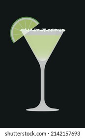 margarita cocktail, alcohol drink, vector illustration