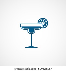 Margarita Cocktail Blue Flat Icon On White Background