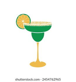 margarita cocktail, cinco de mayo symbol, mexican culture, vector illustration