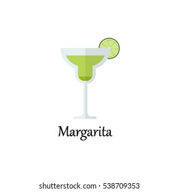 Margarita cocktail flat illustration