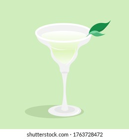 Margarita cocktail glass beaker vector
