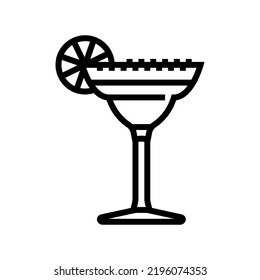 margarita cocktail glass drink line icon vector. margarita cocktail glass drink sign. isolated contour symbol black illustration