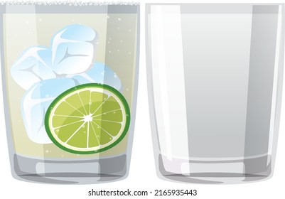 Margarita cocktail in the glass illustration