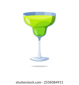 Margarita cocktail glass vector isolated on white background.