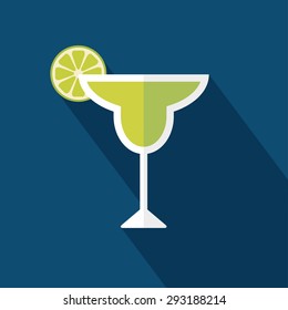 Margarita cocktail icon. Flat design. Vector illustration