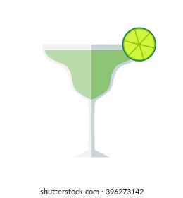 Margarita cocktail icon. Flat design.