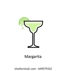 Margarita cocktail icon in flat style