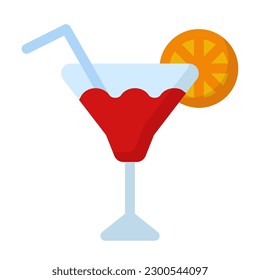 Margarita cocktail icon. Cocktail glass with lemon slice. Cocktail icon. Vector illustration