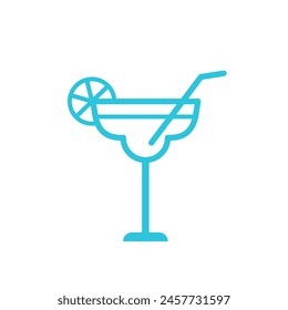 Margarita cocktail icon. Isolated on white background. 