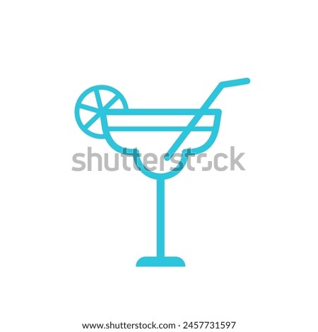 Margarita cocktail icon. Isolated on white background. 