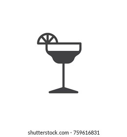 Margarita cocktail icon vector, filled flat sign, solid pictogram isolated on white. Cocktail drink symbol, logo illustration