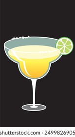 Margarita cocktail illustration - full color