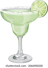 Margarita cocktail illustration on white background. Vector file