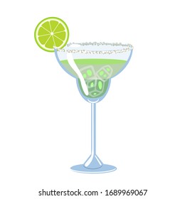 Margarita cocktail isolate on a white background. Vector graphics.