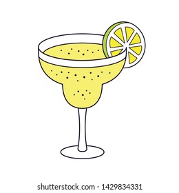 Margarita cocktail isolated cartoon vector icon