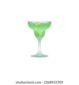 margarita cocktail with lime on a white background.Vector illustration of alcoholic drinks