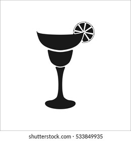 Margarita cocktail symbol sign silhouette icon on background