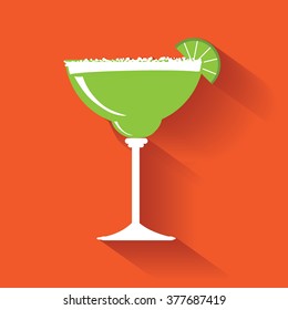 Margarita flat design icon. EPS 10 vector.