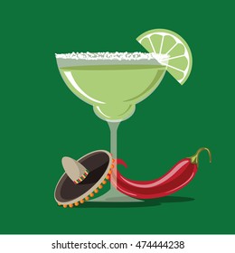 Margarita flat design icon. EPS 10 vector.