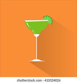 Margarita Flat Design Icon. National Margarita Day Icon.