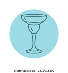 Margarita glass black line icon. Dishware. Pictogram for web page, mobile app, promo.