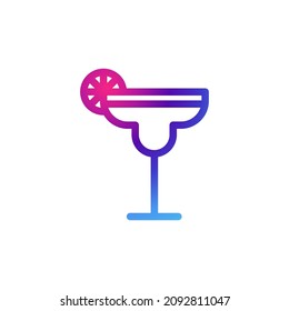 Margarita glass icon vector with purple gradient effect.