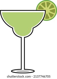 Margarita Glasses Lime Clipart Stock Vector (Royalty Free) 2137746705 ...