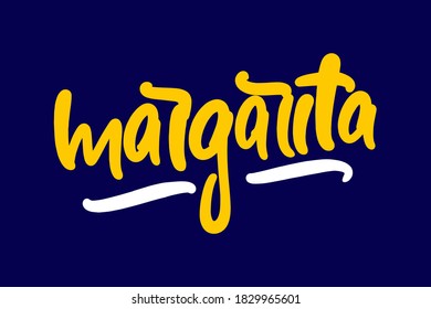 Margarita hand drawn lettering logo for business, print and advertising.