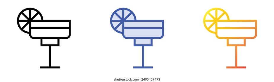 margarita icon. Linear, Blue Fill and Gradient Style Design Isolated On White Background