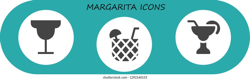  margarita icon set. 3 filled margarita icons. Simple modern icons about  - Cocktail