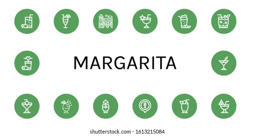 margarita icon set. Collection of Cocktail, Mimosa icons