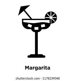 Margarita icon vector isolated on white background, logo concept of Margarita sign on transparent background, filled black symbol