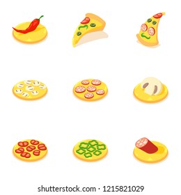 Margarita icons set. Isometric set of 9 margarita vector icons for web isolated on white background