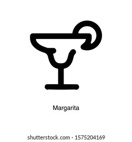 Margarita linear icon vector on white background. Glass black icon illustration