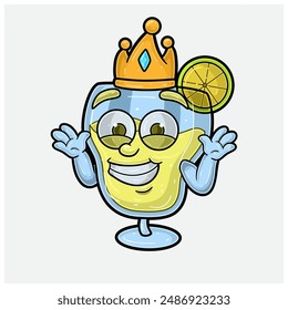 Margarita Mascot Character Cartoon With Dont Know Smile expression. For brand, label, packaging and product. Vector Illustration