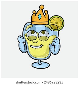 Margarita Mascot Character Cartoon With Happy expression. For brand, label, packaging and product. Vector Illustration