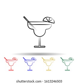 Margarita multi color style icon. Simple thin line, outline vector of dia de muertos icons for ui and ux, website or mobile application