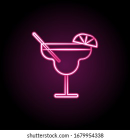 Margarita neon icon. Simple thin line, outline vector of dia de muertos icons for ui and ux, website or mobile application