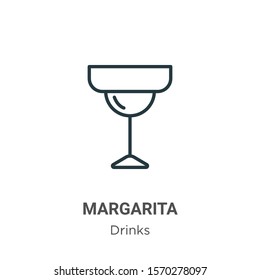 Margarita outline vector icon. Thin line black margarita icon, flat vector simple element illustration from editable drinks concept isolated on white background