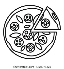 Margarita pizza icon. Outline margarita pizza vector icon for web design isolated on white background