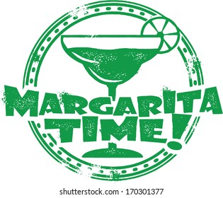 Margarita Time Cocktail Bar Menu Stamp