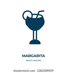 margarita vector icon. margarita, cocktail, alcohol filled icons from flat beauty and spa concept. Isolated black glyph icon, vector illustration symbol element for web design and mobile apps