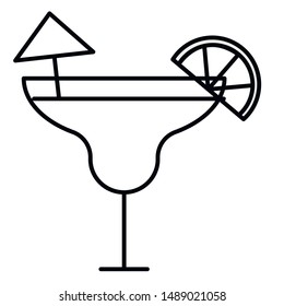 Margarita vector icon. For invitations, menu to bar or restaurant. Black and white