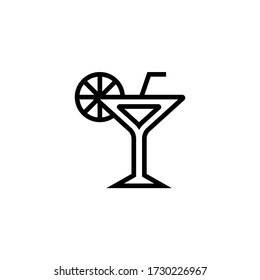 Margarita vector icon in linear, outline icon isolated on white background
