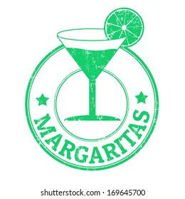 Margaritas grunge rubber stamp on white background, vector illustration