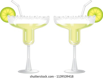 Margaritta drink with lime slice