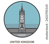 Margate. Cities and towns in United Kingdom. Flat landmark